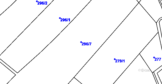 Parcela st. 296/7 v KÚ Semeč, Katastrální mapa
