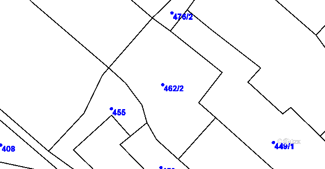 Parcela st. 462/2 v KÚ Semeč, Katastrální mapa