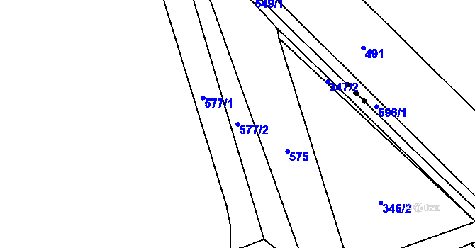 Parcela st. 577/2 v KÚ Semeč, Katastrální mapa