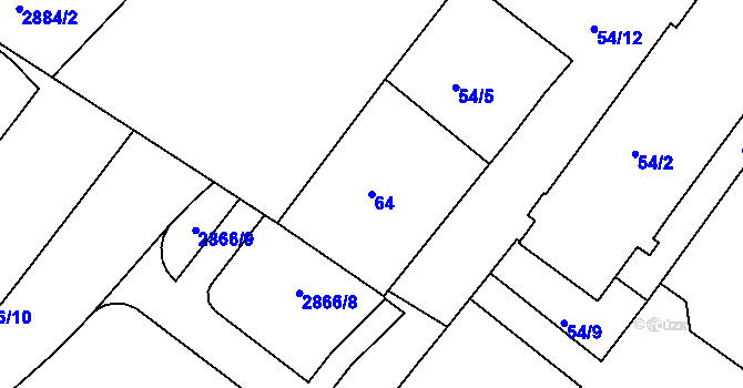 Parcela st. 64 v KÚ Děčín, Katastrální mapa