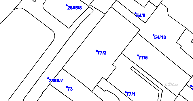 Parcela st. 77/3 v KÚ Děčín, Katastrální mapa
