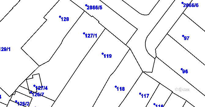 Parcela st. 119 v KÚ Děčín, Katastrální mapa