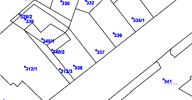 Parcela st. 337 v KÚ Děčín, Katastrální mapa