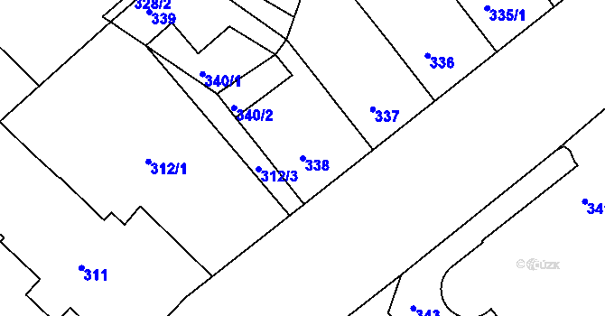 Parcela st. 338 v KÚ Děčín, Katastrální mapa