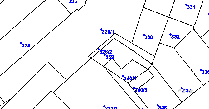 Parcela st. 339 v KÚ Děčín, Katastrální mapa