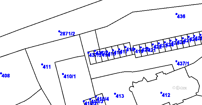 Parcela st. 414 v KÚ Děčín, Katastrální mapa