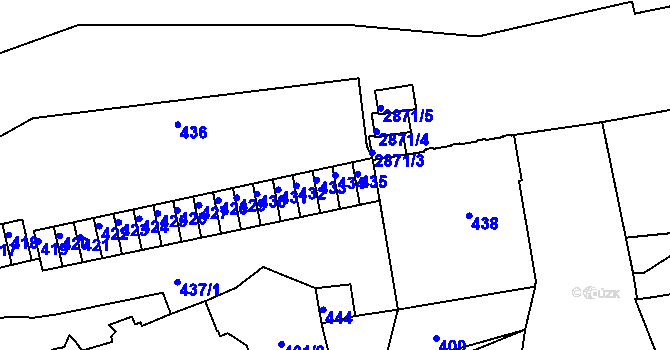 Parcela st. 434 v KÚ Děčín, Katastrální mapa