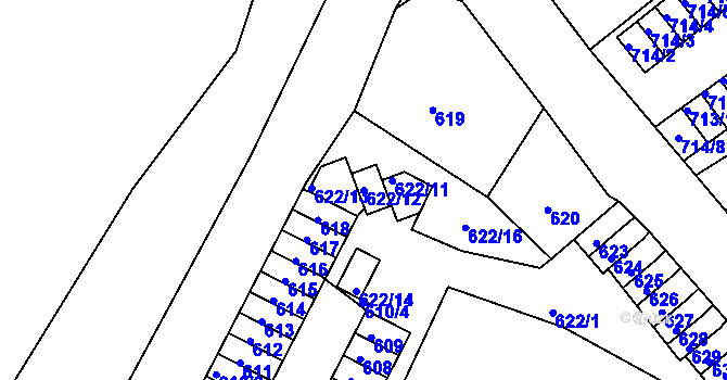 Parcela st. 622/12 v KÚ Děčín, Katastrální mapa