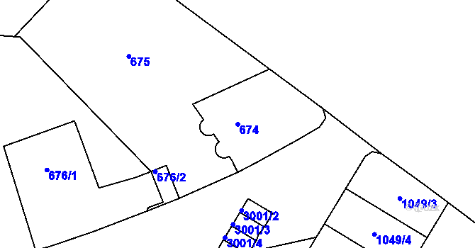 Parcela st. 674 v KÚ Děčín, Katastrální mapa