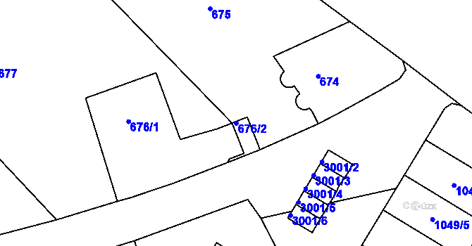 Parcela st. 676/2 v KÚ Děčín, Katastrální mapa