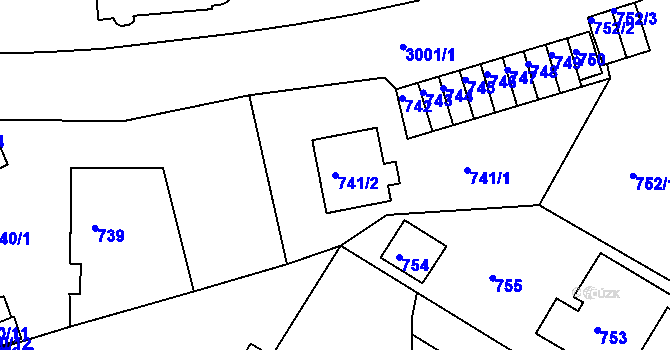 Parcela st. 741/2 v KÚ Děčín, Katastrální mapa
