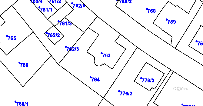 Parcela st. 763 v KÚ Děčín, Katastrální mapa