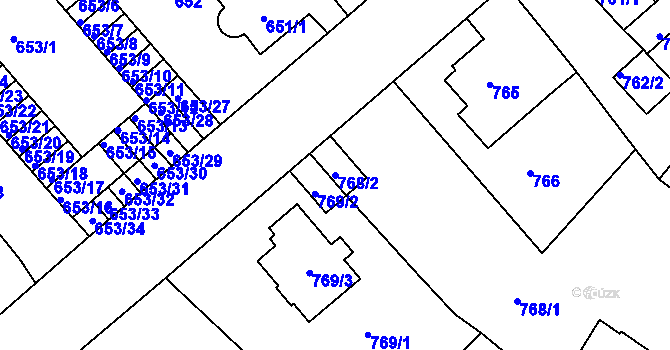 Parcela st. 768/2 v KÚ Děčín, Katastrální mapa