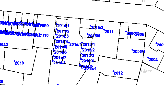 Parcela st. 2013/1 v KÚ Děčín, Katastrální mapa