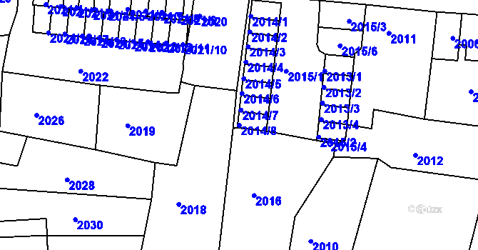 Parcela st. 2014/8 v KÚ Děčín, Katastrální mapa
