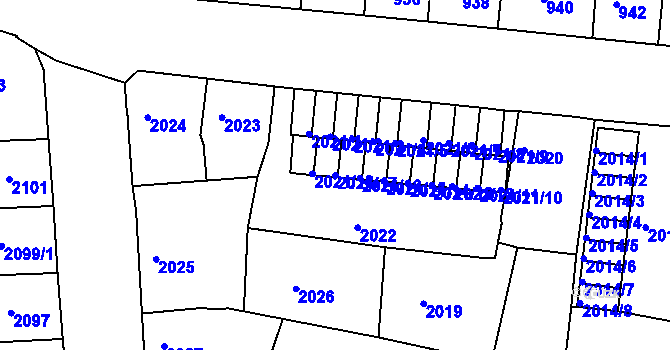 Parcela st. 2021/17 v KÚ Děčín, Katastrální mapa