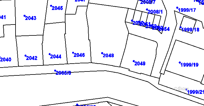 Parcela st. 2048 v KÚ Děčín, Katastrální mapa