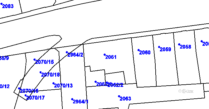 Parcela st. 2061 v KÚ Děčín, Katastrální mapa