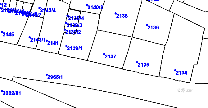 Parcela st. 2137 v KÚ Děčín, Katastrální mapa
