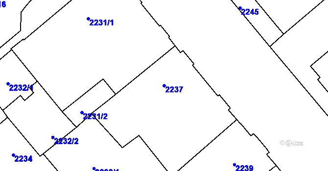 Parcela st. 2237 v KÚ Děčín, Katastrální mapa