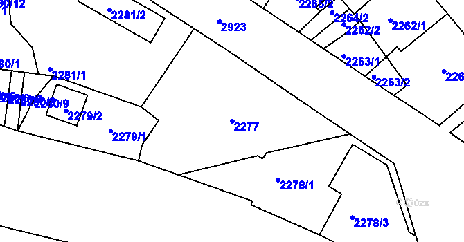 Parcela st. 2277 v KÚ Děčín, Katastrální mapa