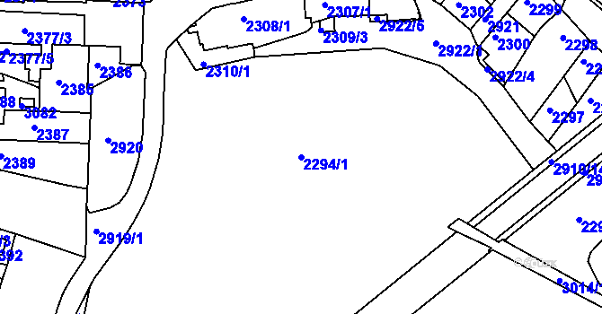 Parcela st. 2294/1 v KÚ Děčín, Katastrální mapa