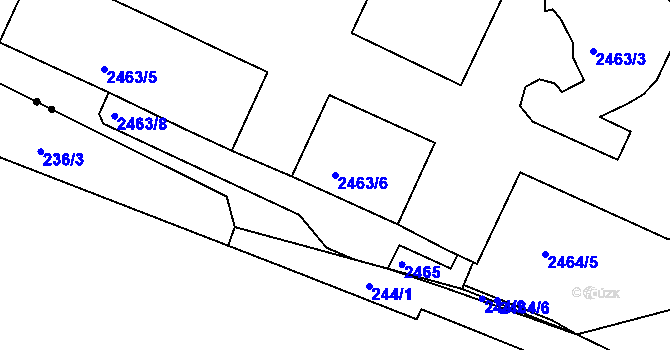Parcela st. 2463/6 v KÚ Děčín, Katastrální mapa
