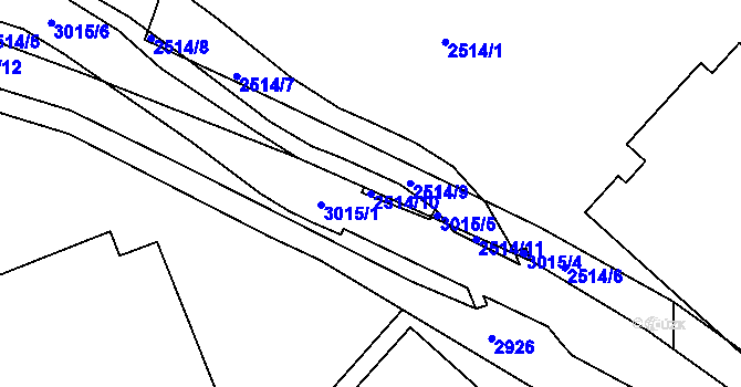 Parcela st. 2514/10 v KÚ Děčín, Katastrální mapa