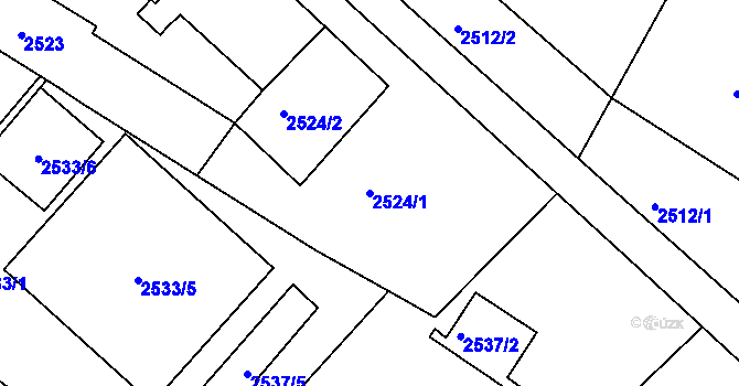 Parcela st. 2524/1 v KÚ Děčín, Katastrální mapa