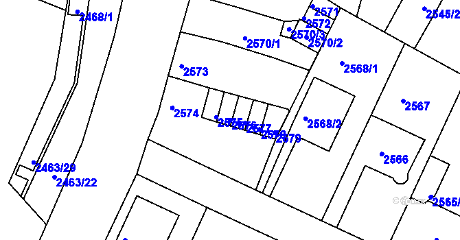 Parcela st. 2576 v KÚ Děčín, Katastrální mapa