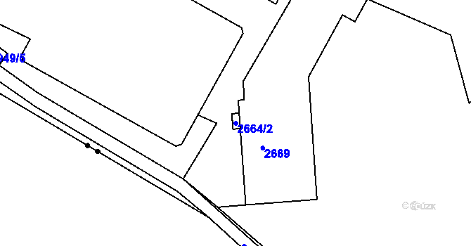 Parcela st. 2664/2 v KÚ Děčín, Katastrální mapa