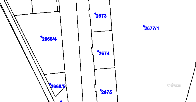Parcela st. 2674 v KÚ Děčín, Katastrální mapa