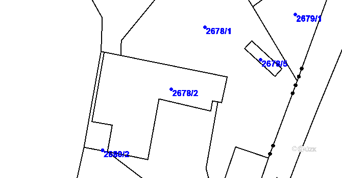Parcela st. 2678/2 v KÚ Děčín, Katastrální mapa