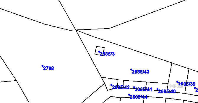 Parcela st. 2685/3 v KÚ Děčín, Katastrální mapa