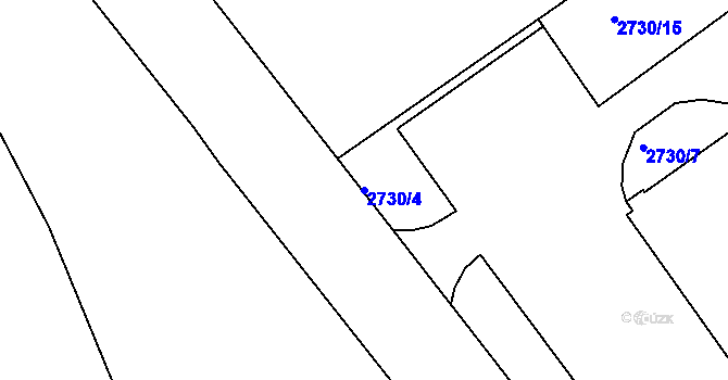 Parcela st. 2730/4 v KÚ Děčín, Katastrální mapa