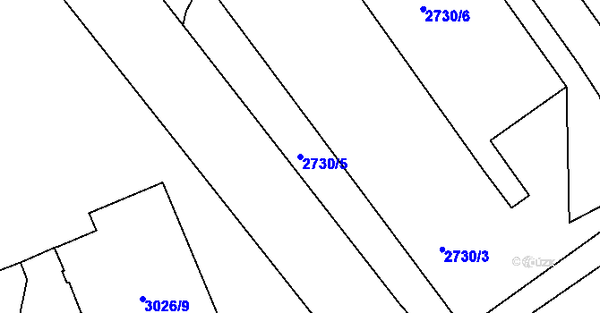 Parcela st. 2730/5 v KÚ Děčín, Katastrální mapa