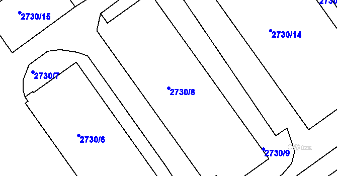 Parcela st. 2730/8 v KÚ Děčín, Katastrální mapa