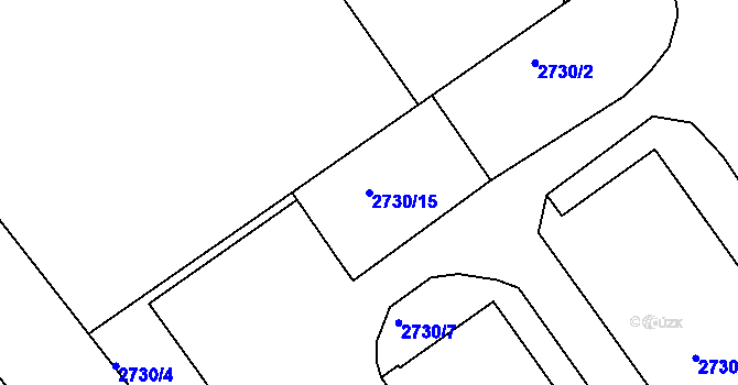 Parcela st. 2730/15 v KÚ Děčín, Katastrální mapa