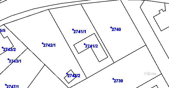 Parcela st. 2741/2 v KÚ Děčín, Katastrální mapa