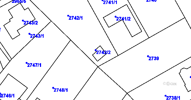 Parcela st. 2742/2 v KÚ Děčín, Katastrální mapa