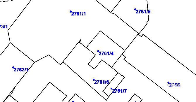 Parcela st. 2761/4 v KÚ Děčín, Katastrální mapa