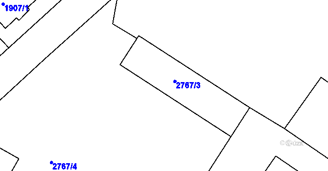 Parcela st. 2767/3 v KÚ Děčín, Katastrální mapa