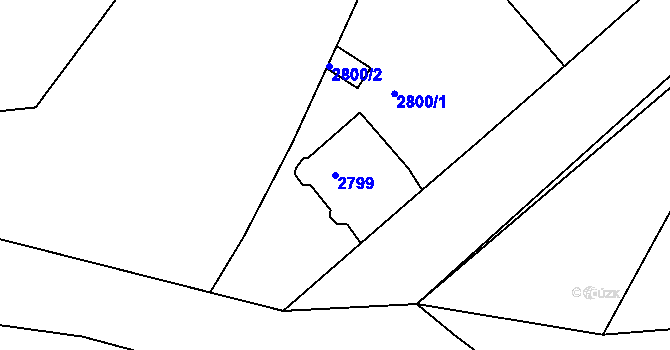 Parcela st. 2799 v KÚ Děčín, Katastrální mapa