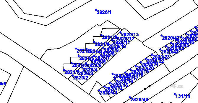 Parcela st. 2820/8 v KÚ Děčín, Katastrální mapa