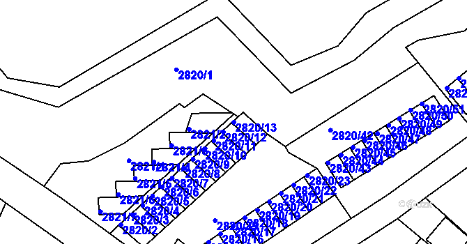 Parcela st. 2820/13 v KÚ Děčín, Katastrální mapa