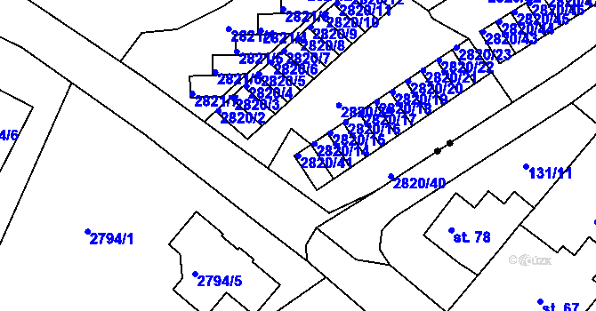 Parcela st. 2820/41 v KÚ Děčín, Katastrální mapa