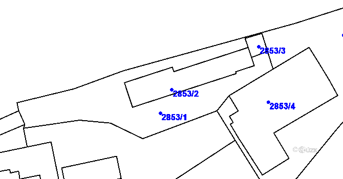 Parcela st. 2853/2 v KÚ Děčín, Katastrální mapa