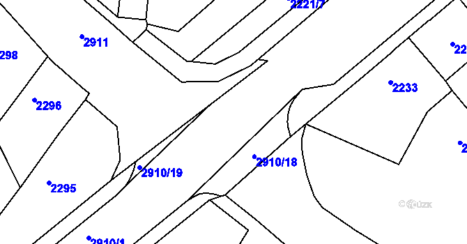 Parcela st. 2910/1 v KÚ Děčín, Katastrální mapa