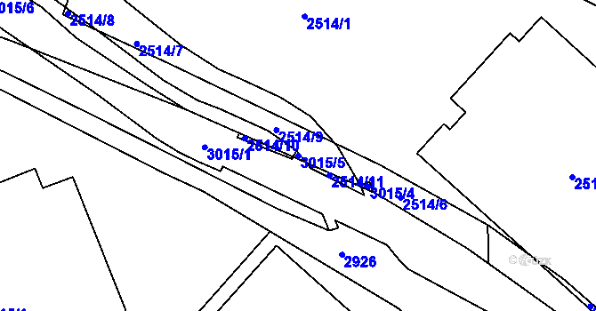 Parcela st. 3015/5 v KÚ Děčín, Katastrální mapa