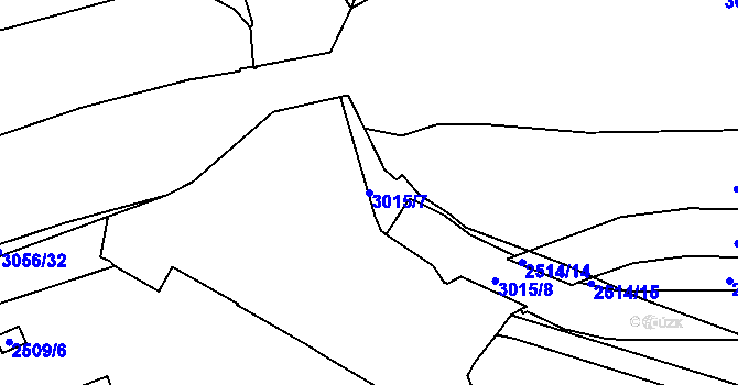 Parcela st. 3015/7 v KÚ Děčín, Katastrální mapa